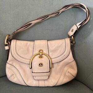 Vintage Coach White Leather Soho Bag w/Braided Handle *Rare* #10317 Y2K Fashion